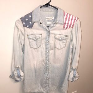 BULLHEAD Denim Co. American Flag Denim Shirt